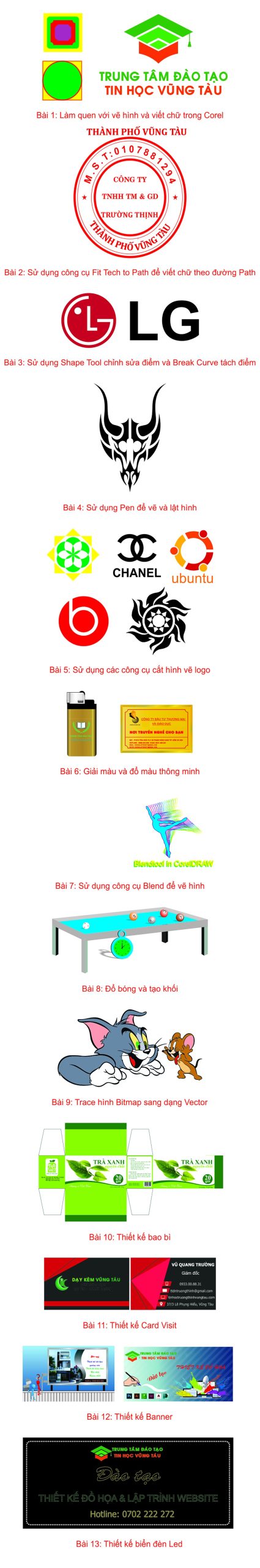 Bài tập thực hành Corel tại trung tâm dạy kèm tin học Vũng Tàu