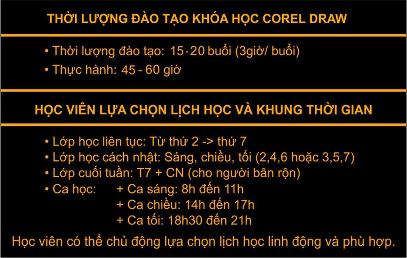 Thời gian đào tạo lớp Corel tại trung tâm dạy kèm tin học Vũng Tàu