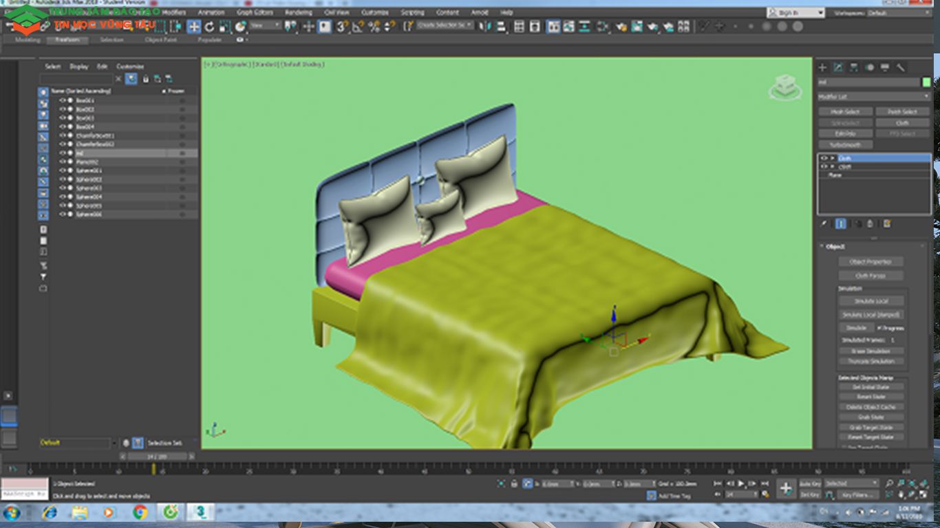Bài tập 3ds max tại trung tâm dạy kèm tin học Vũng Tàu
