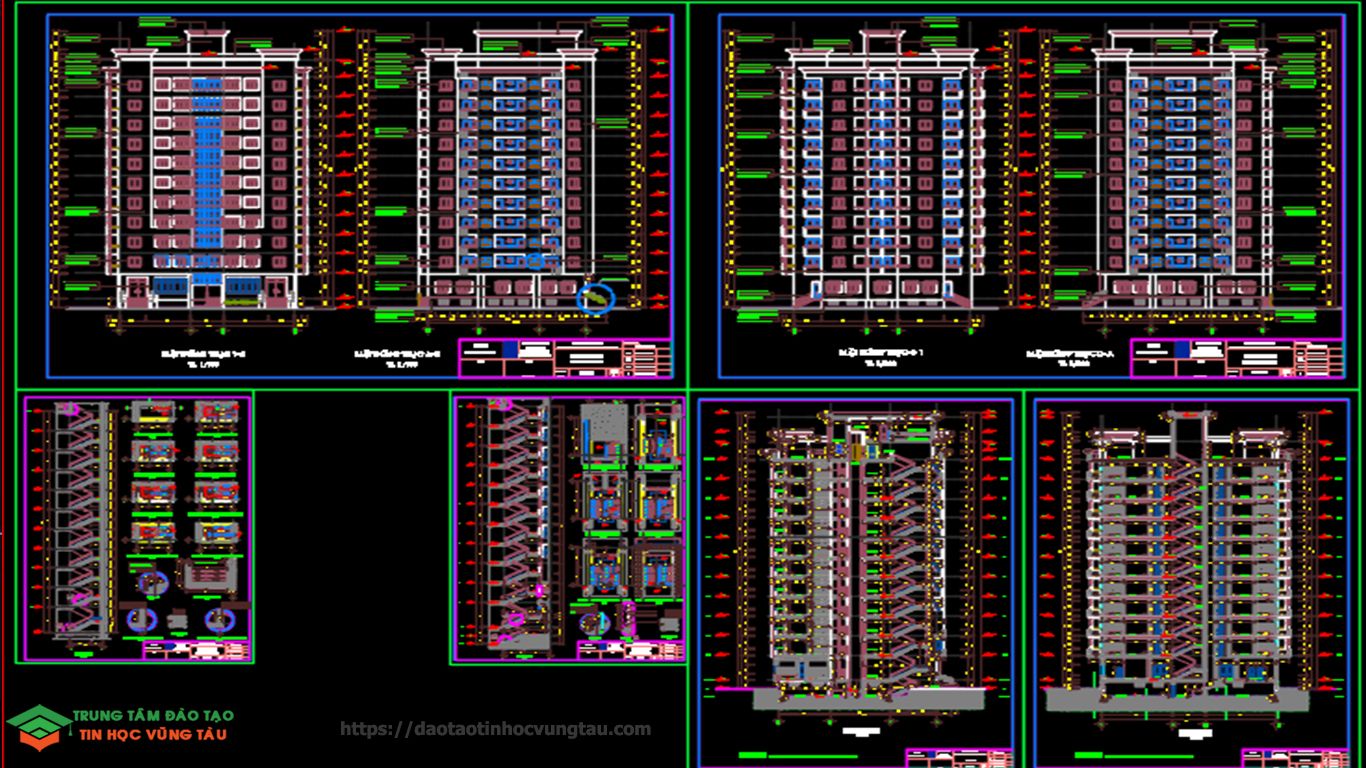 Bài tập thực hành đồ họa kiến trúc tại dạy kèm tin học Vũng Tàu