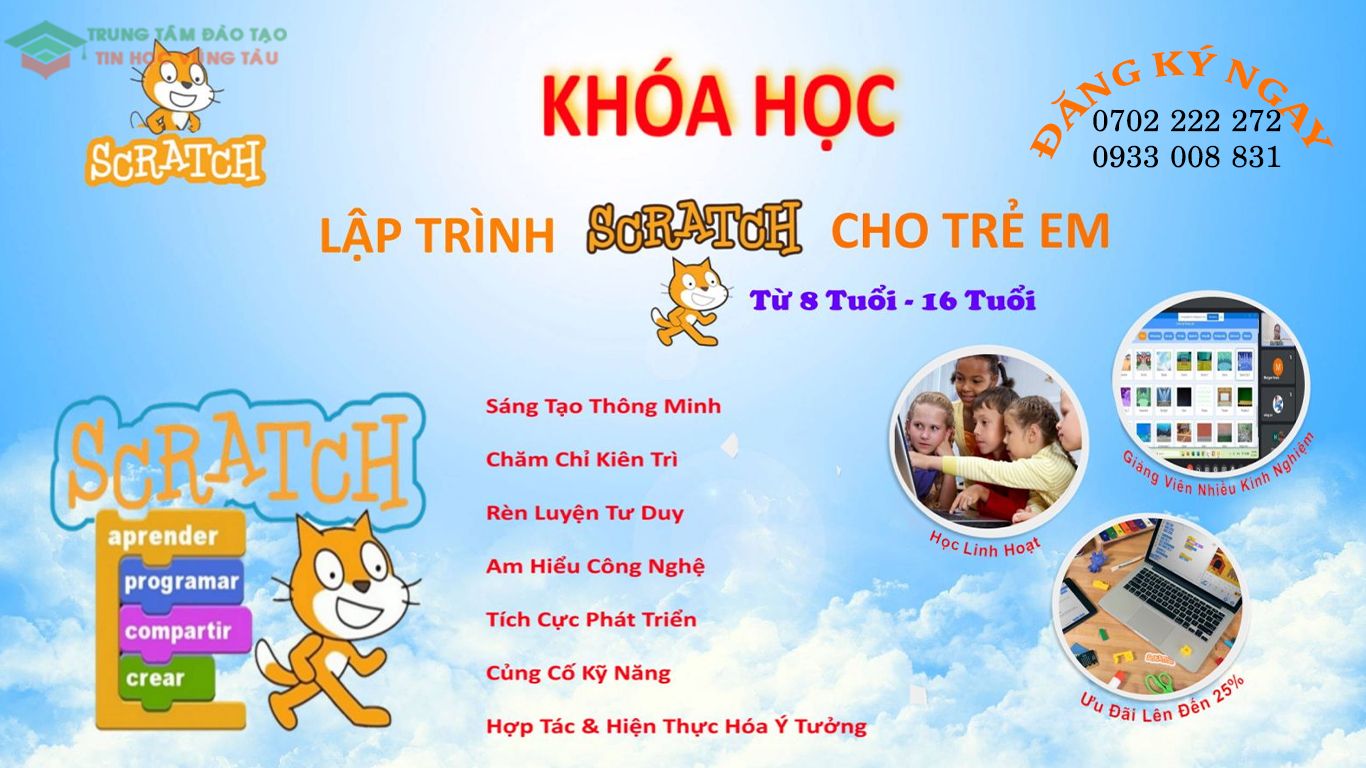 học lập trình scratch cho trẻ em học sinh tại vũng tàu