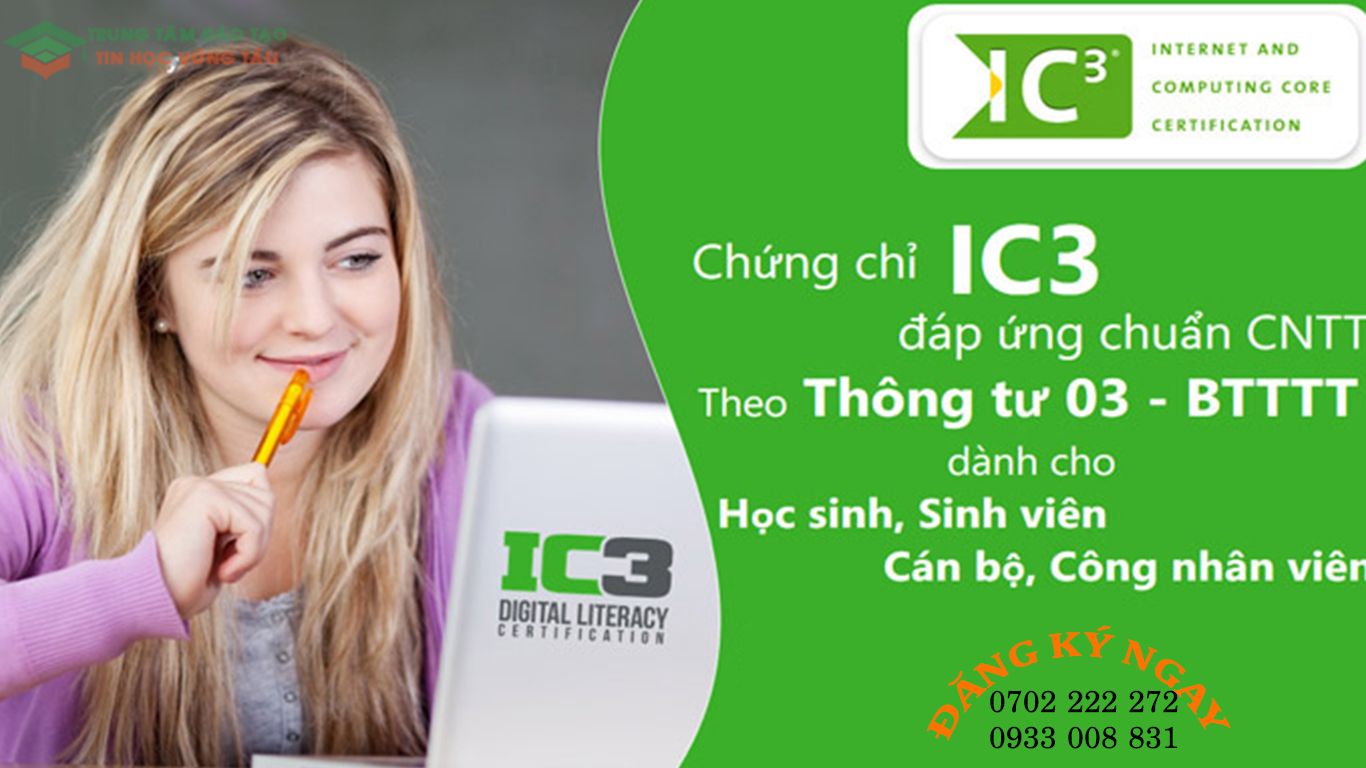 Khóa học tin học ic3 tại vũng tàu