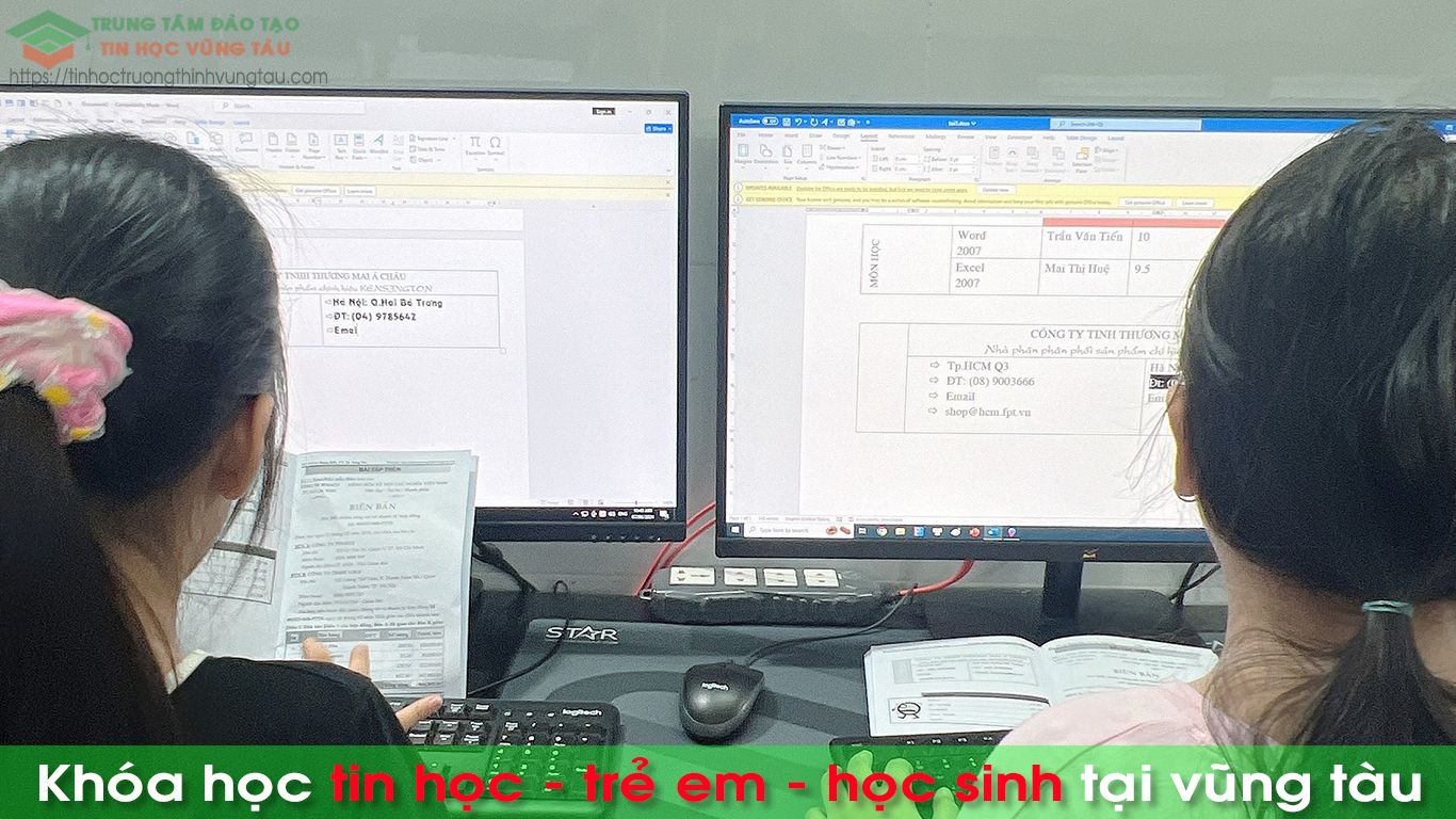 Dạy kèm tin học cho học sinh vũng tàu