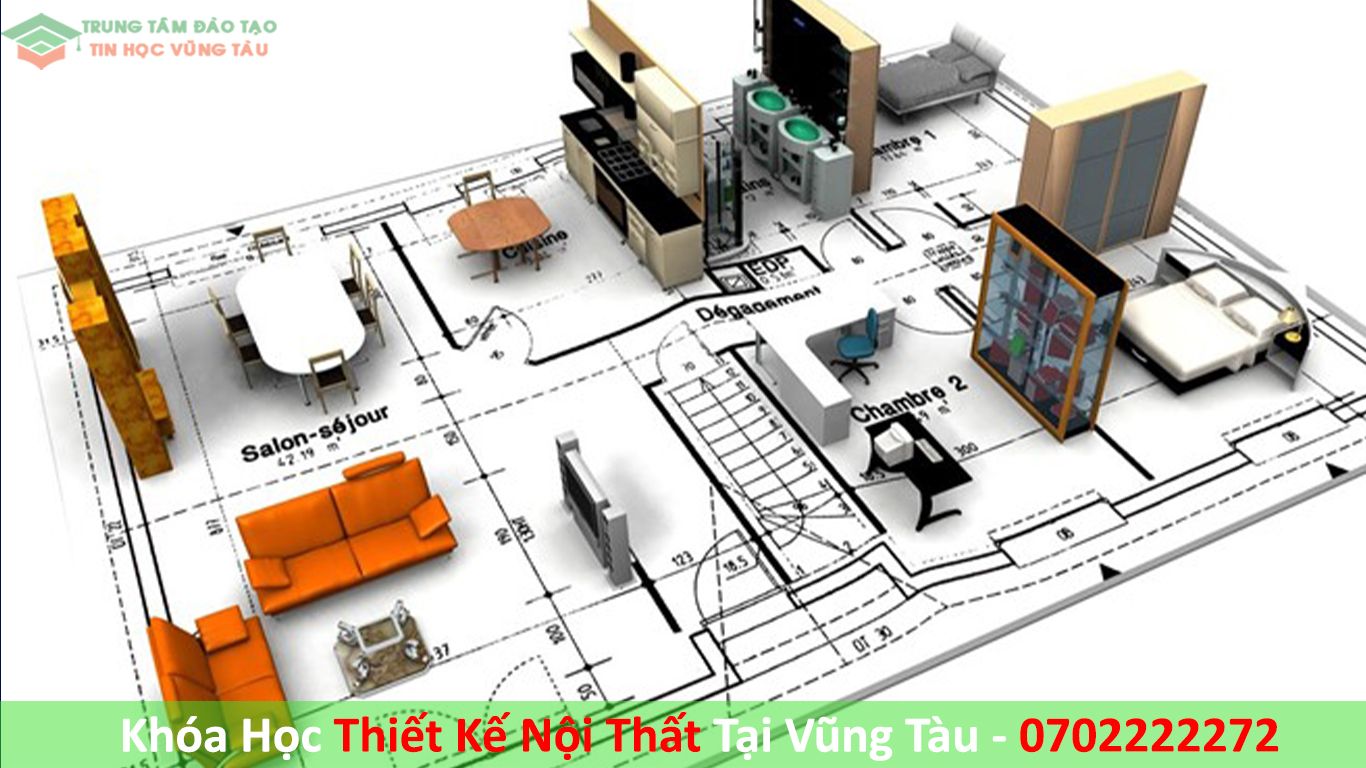 Học thiết kế nội thất dạy kèm tin học Vũng Tàu
