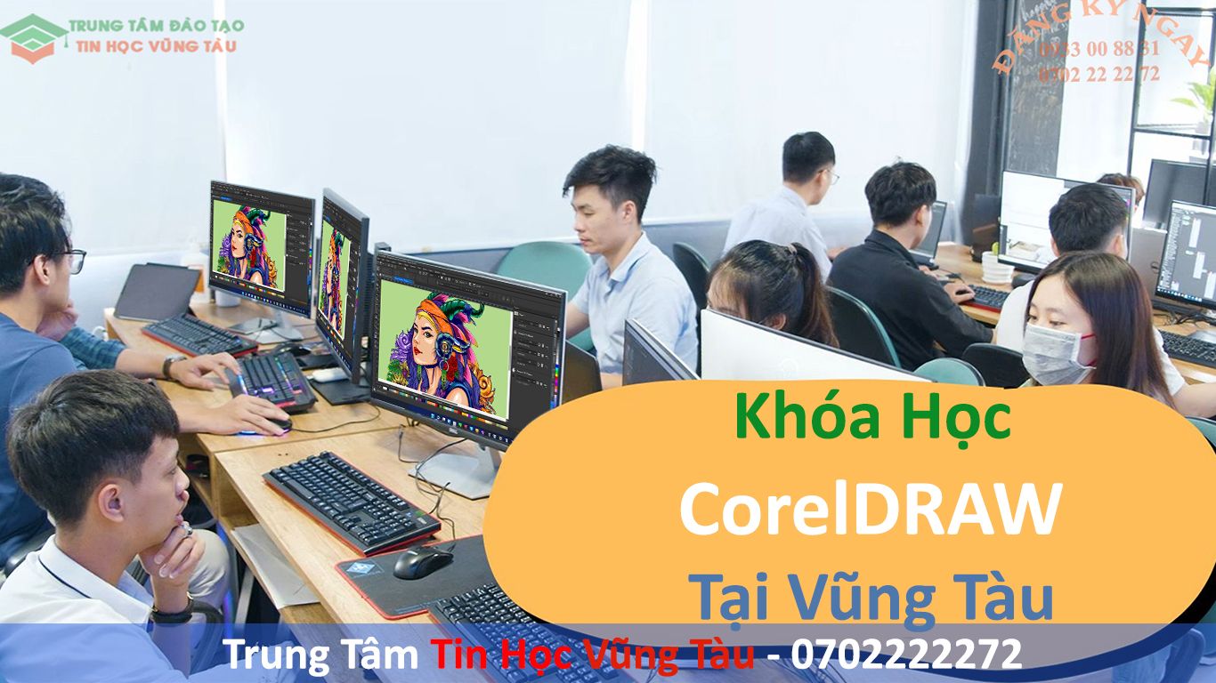 Lớp học corel trung tâm dạy kèm tin học Vũng Tàu