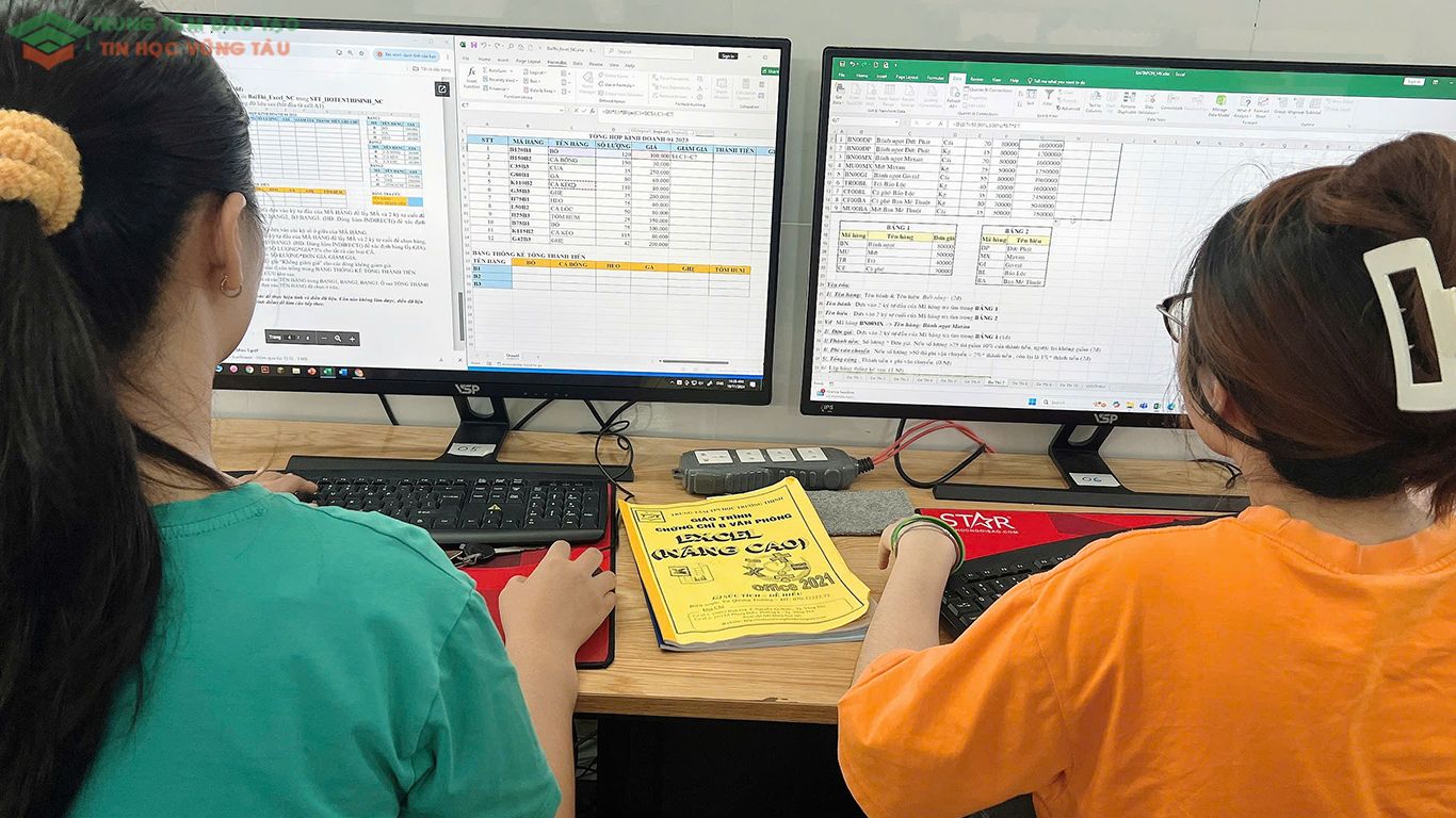 Học kèm excel cấp tốc vũng tàu