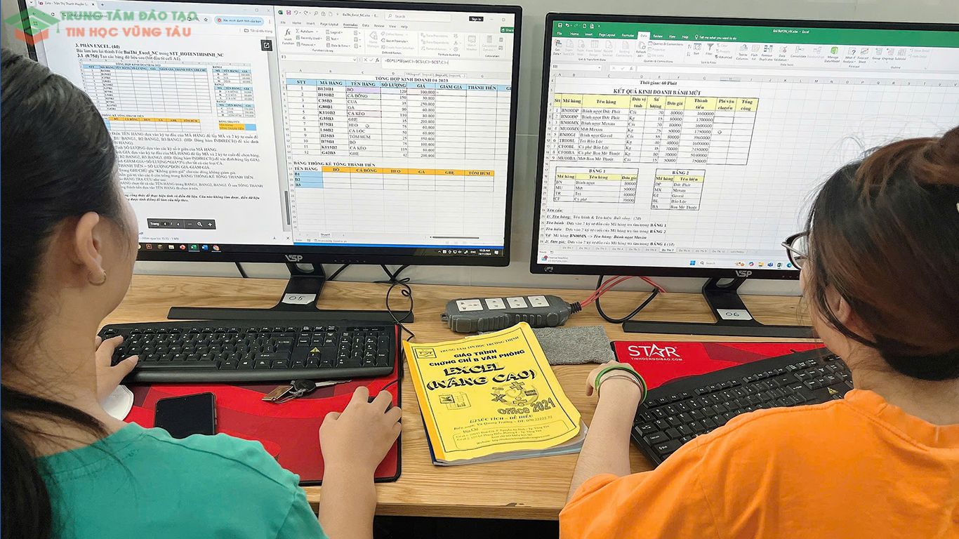 Lớp học kèm excel nâng cao ở vũng tàu