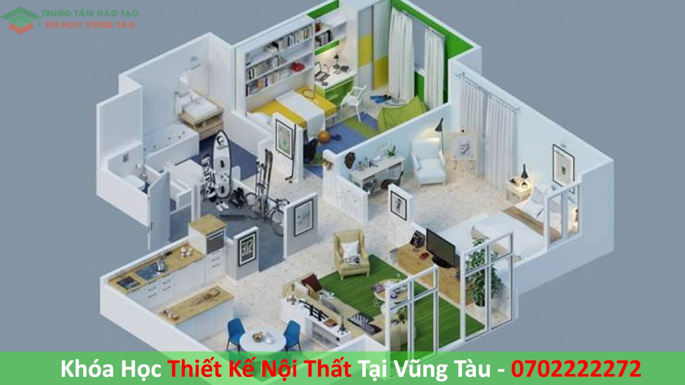 Thiết kế nội thất dạy kèm tin học Vũng Tàu